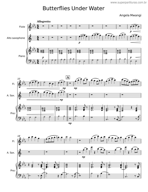 Partitura da música Butterflies Under Water
