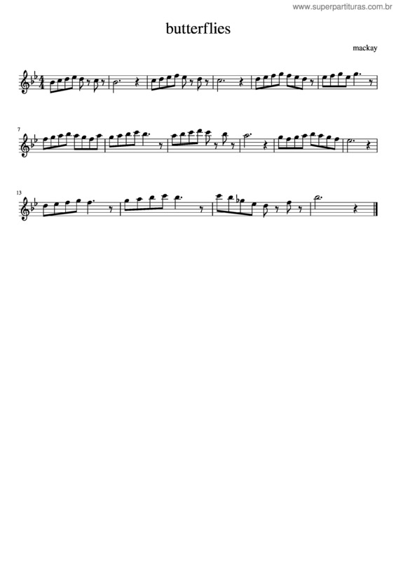 Partitura da música Butterflies v.14