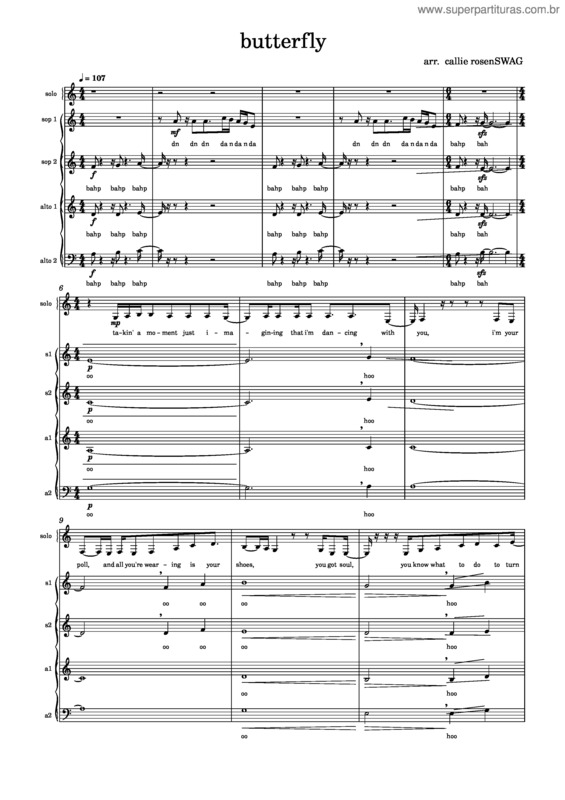 Partitura da música Butterfly 4.22