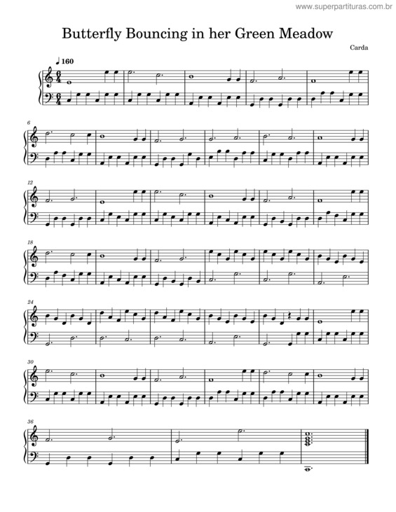 Partitura da música Butterfly Bouncing In Her Green Meadow