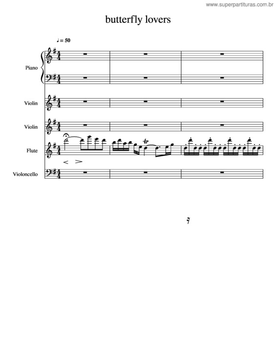 Partitura da música Butterfly Lovers v.4