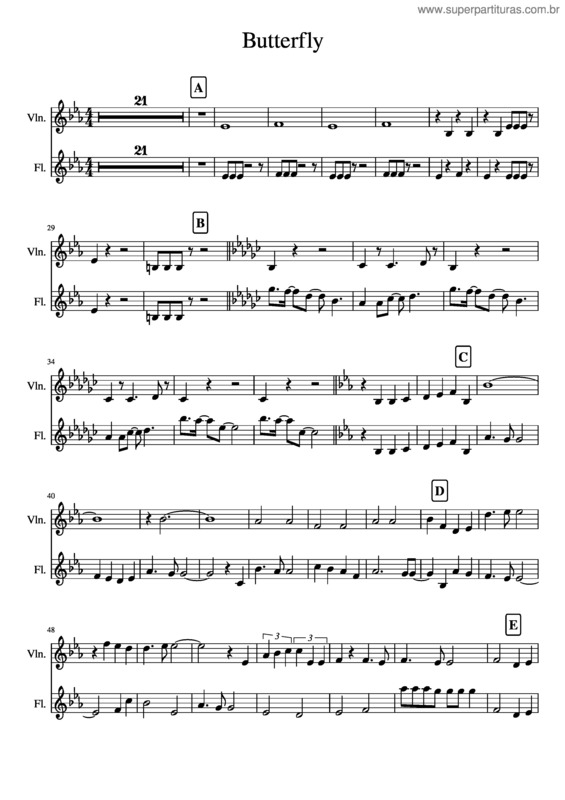 Partitura da música Butterfly Mr