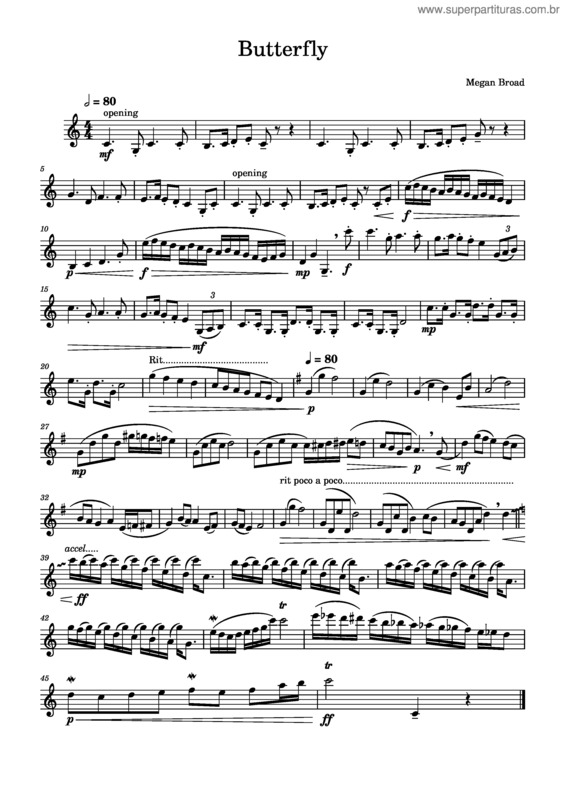 Partitura da música Butterfly v.14