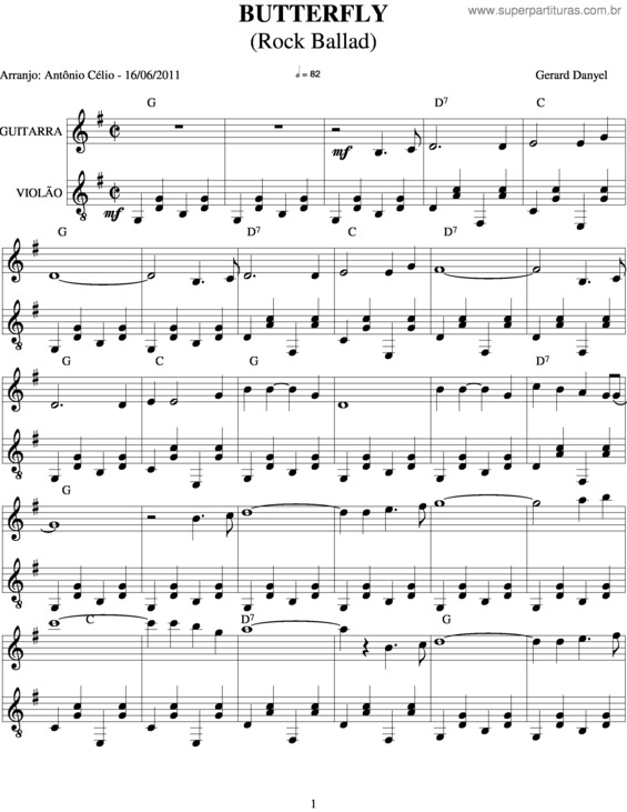 Partitura da música Butterfly v.2