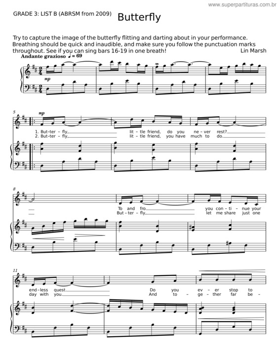 Partitura da música Butterfly v.24