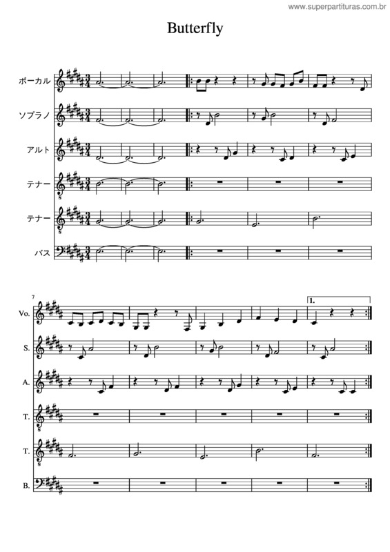 Partitura da música Butterfly v.34