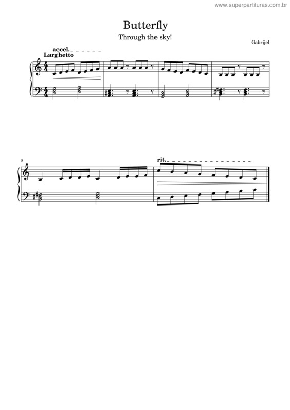 Partitura da música Butterfly v.61
