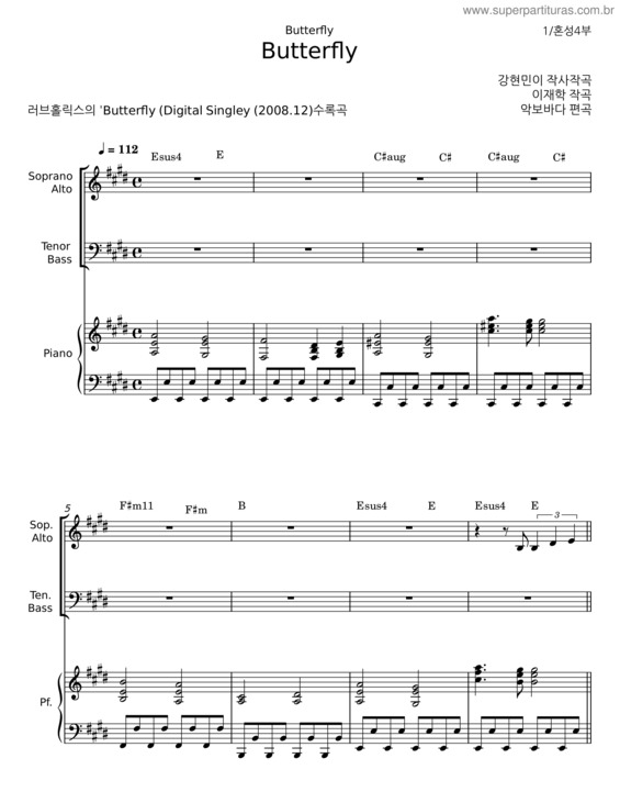 Partitura da música Butterfly v.74