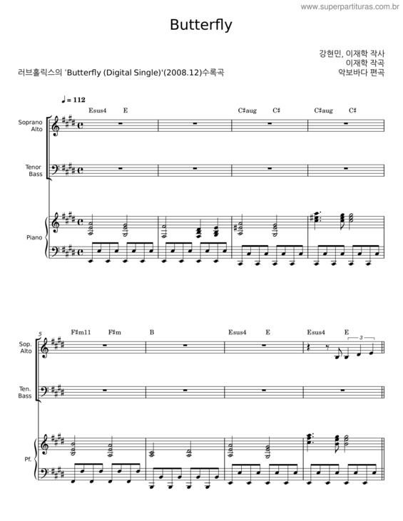 Partitura da música Butterfly v.79