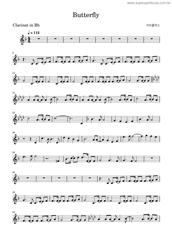 Partitura da música Butterfly v.83