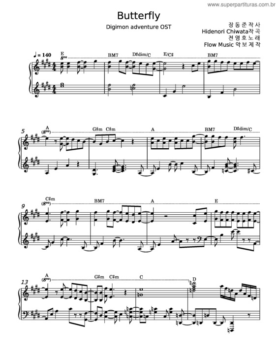 Partitura da música Butterfly v.89