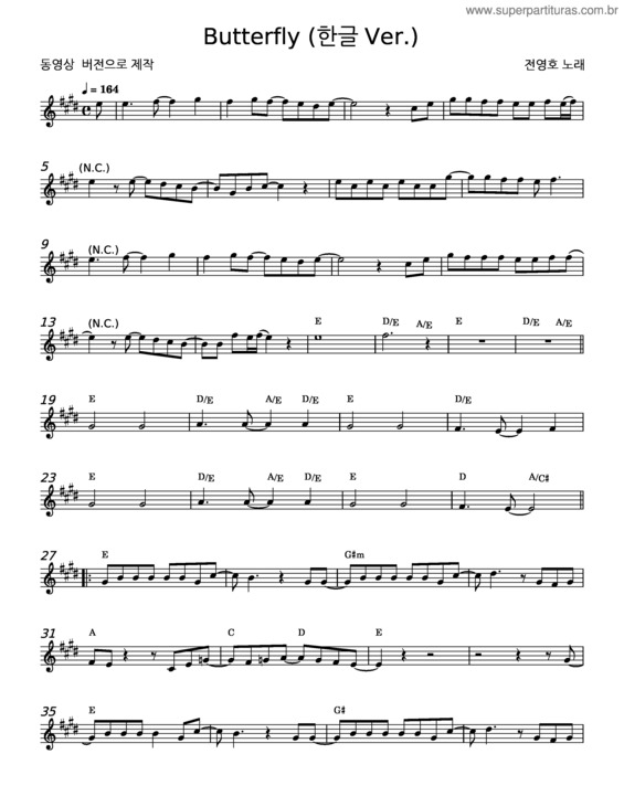 Partitura da música Butterfly v.92