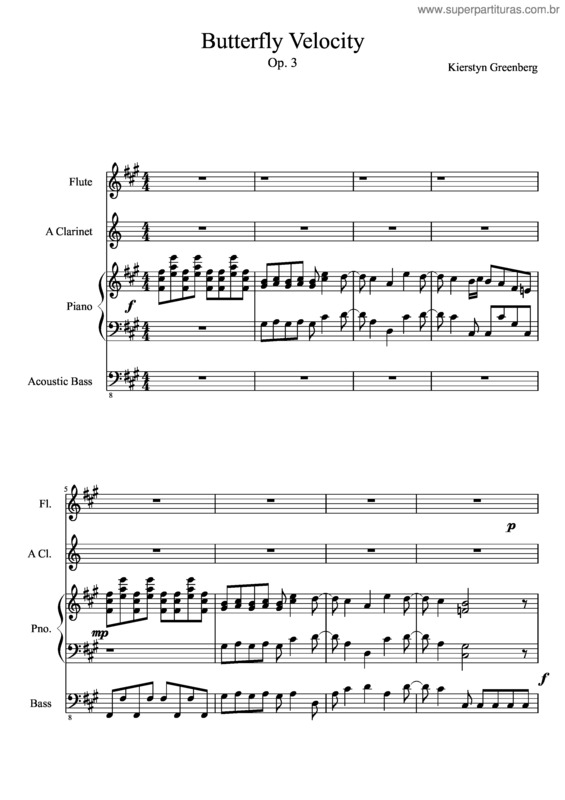 Partitura da música Butterfly Velocity