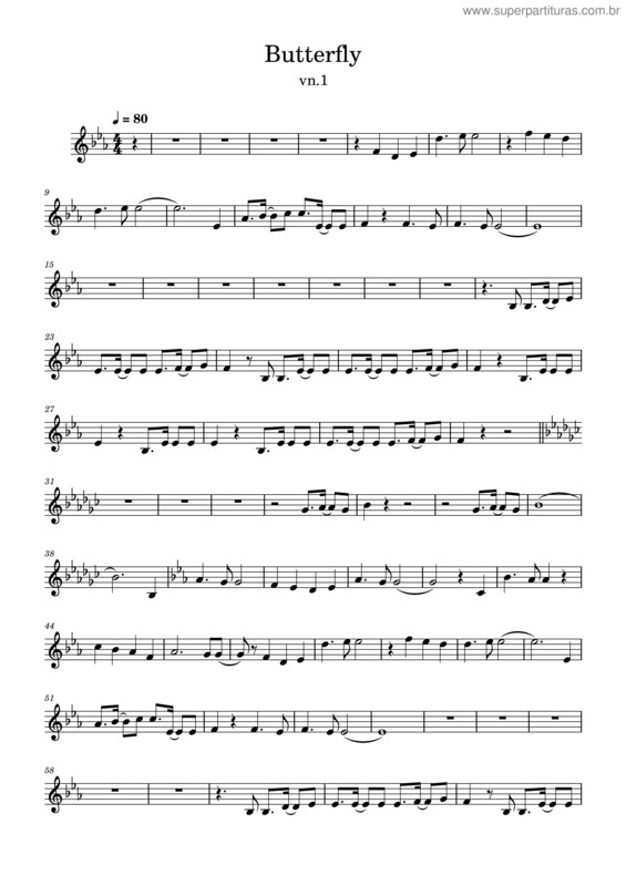 Partitura da música Butterfly Vn1