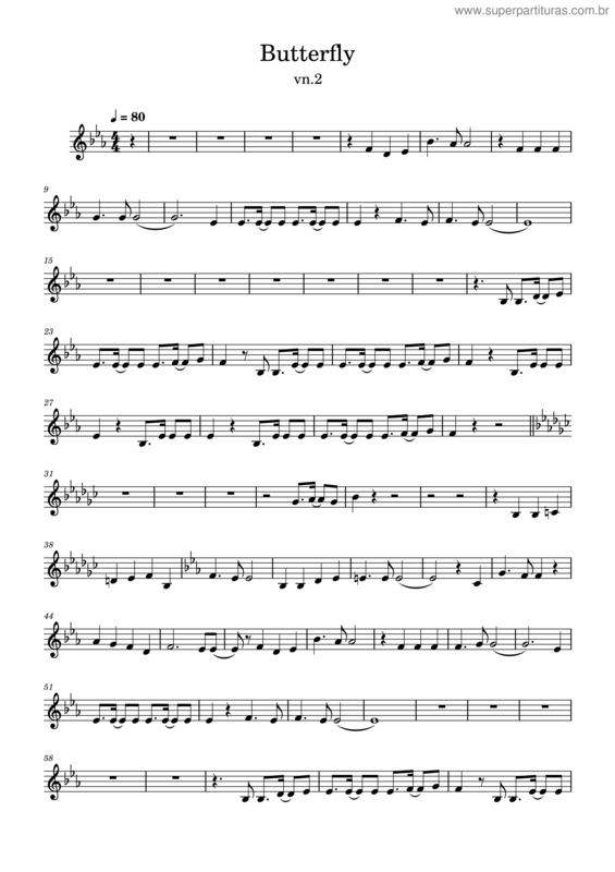 Partitura da música Butterfly Vn2