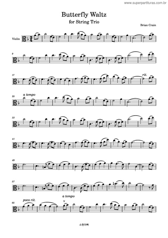 Partitura da música Butterfly Waltz v.13