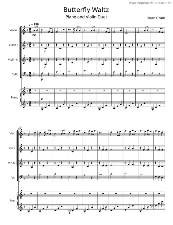 Partitura da música Butterfly Waltz v.15