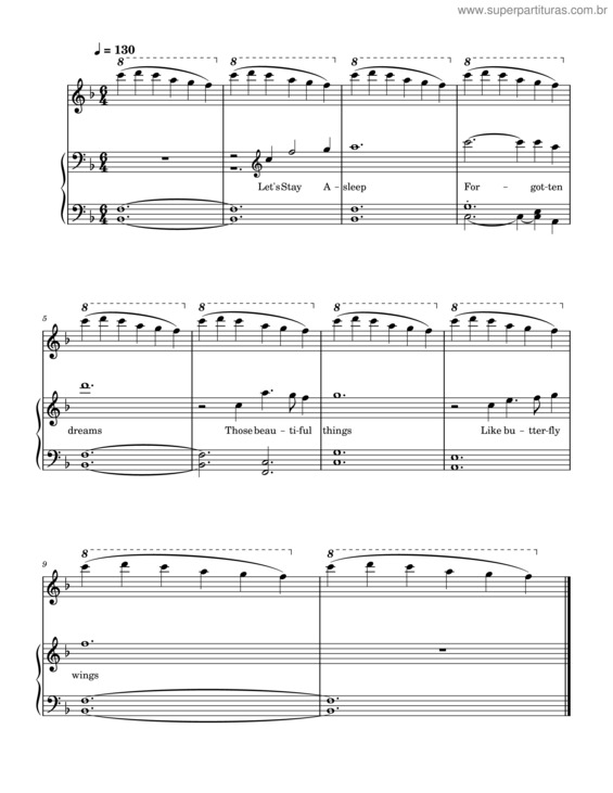 Partitura da música Butterfly Wings Lyric Test