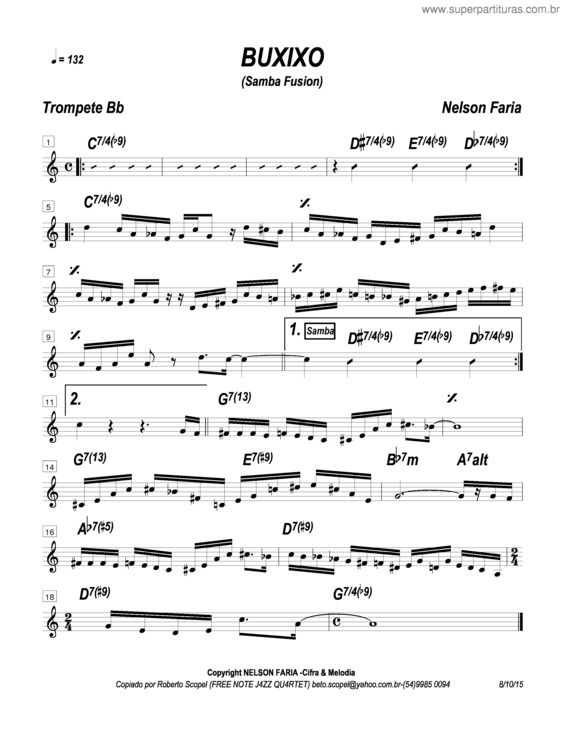 Partitura da música Buxixo