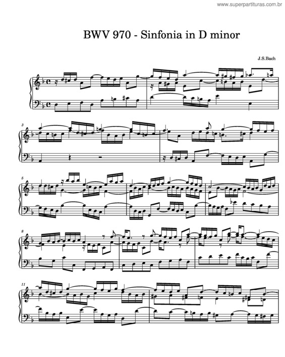 Partitura da música Bwv 790 – Sinfonia In D Minor