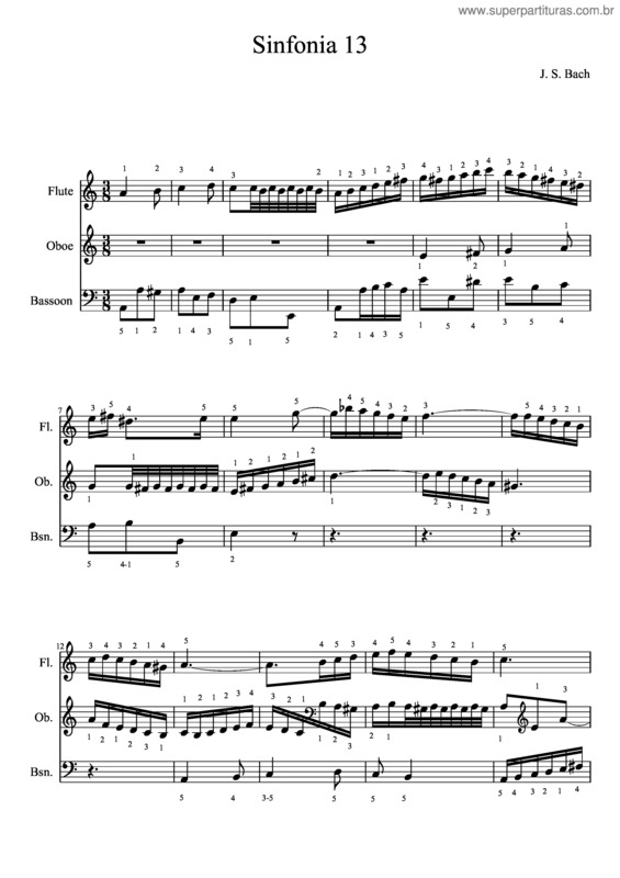 Partitura da música Bwv 799