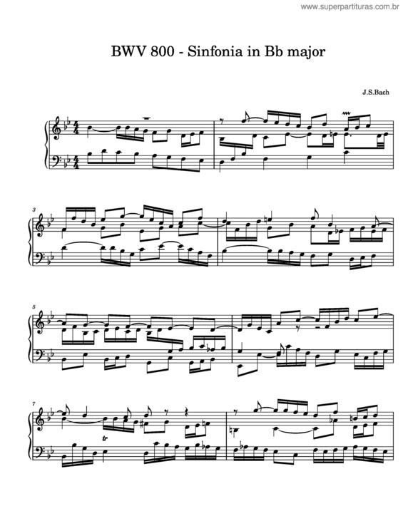 Partitura da música Bwv 800 – Sinfonia No. 14 In B Minor
