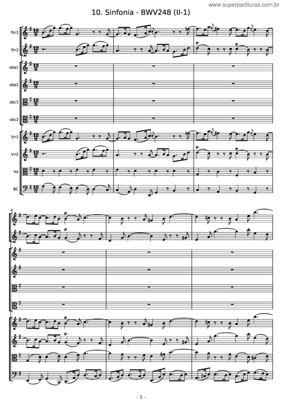 Partitura da música Bwv248/10
