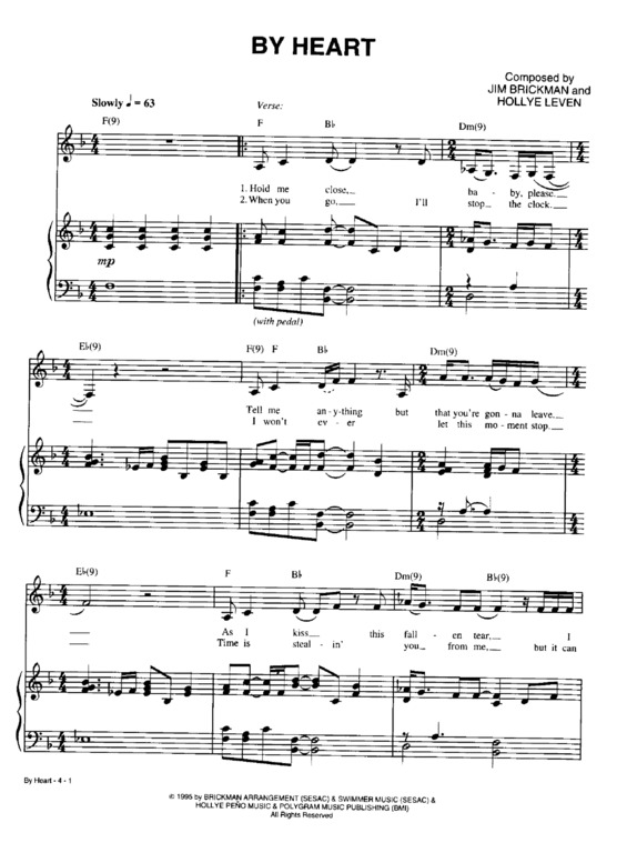 Partitura da música By Heart v.2