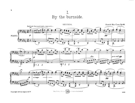 Partitura da música By the burnside
