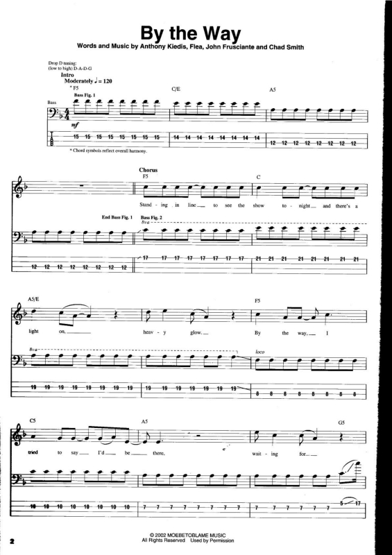 Partitura da música By the Way v.2