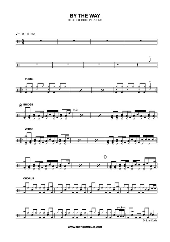 Partitura da música By The Way v.3