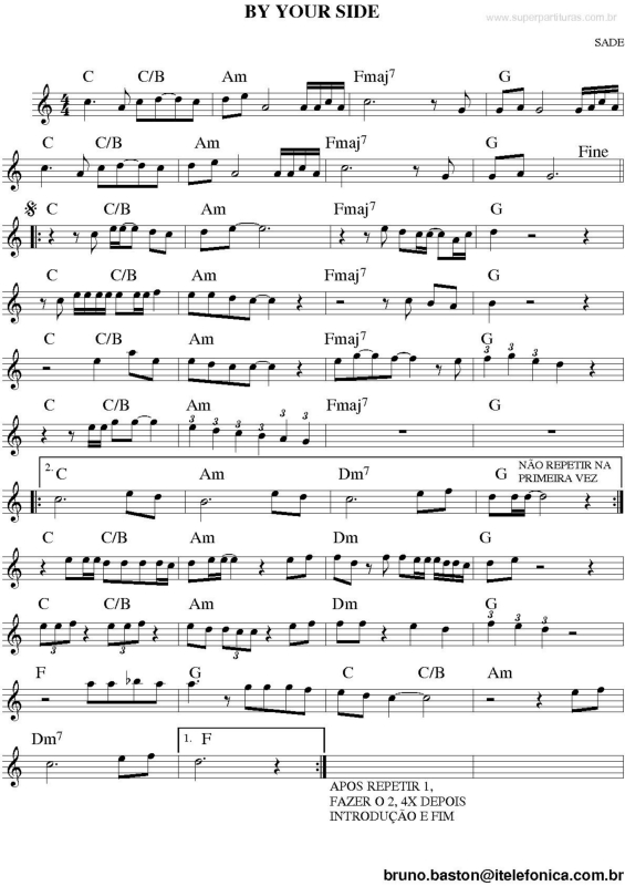 Partitura da música By You Side