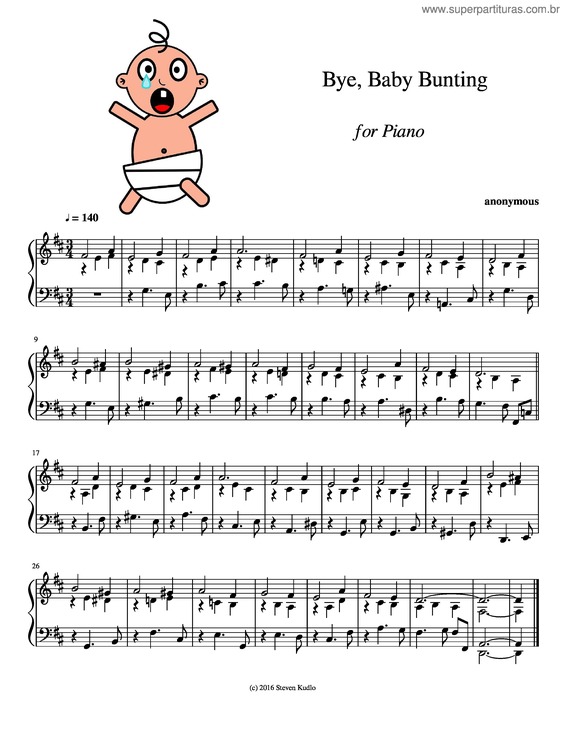 Partitura da música Bye, Baby Bunting