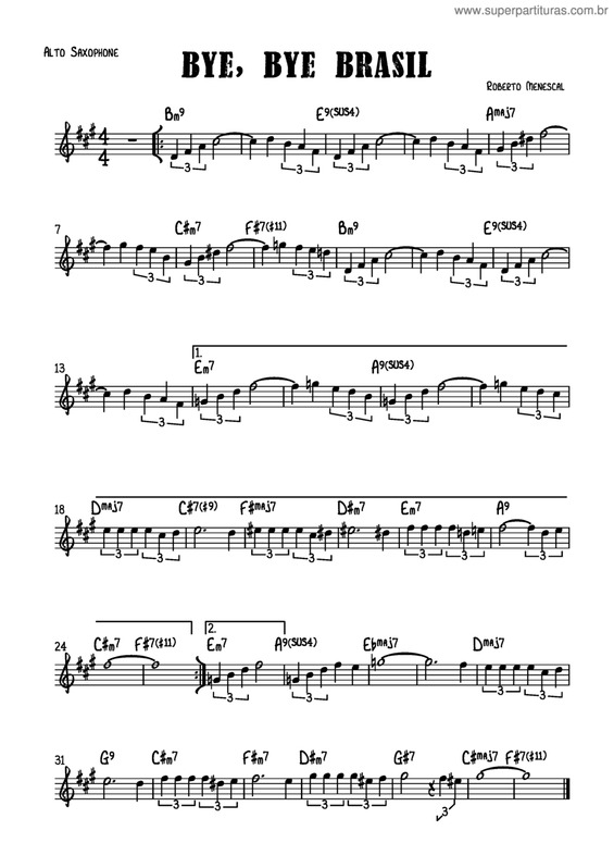 Partitura da música Bye, Bye Brasil v.3