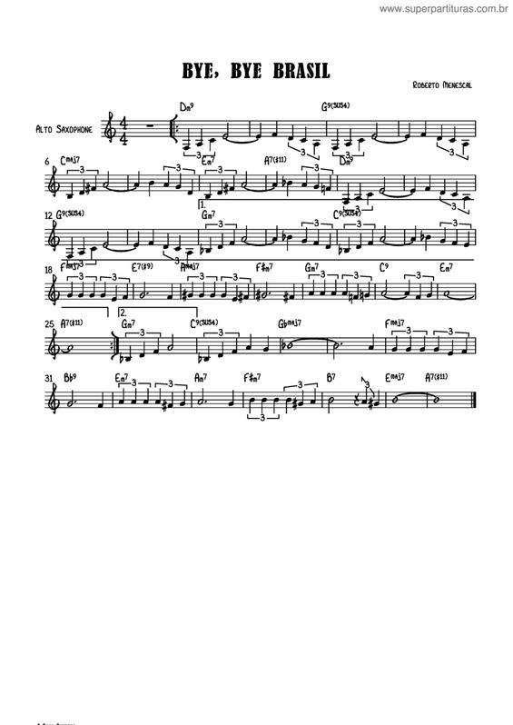 Partitura da música Bye, Bye Brasil v.5