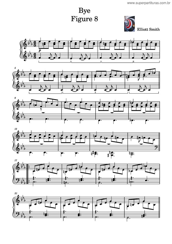 Partitura da música Bye  Elliott Smith Figure 8