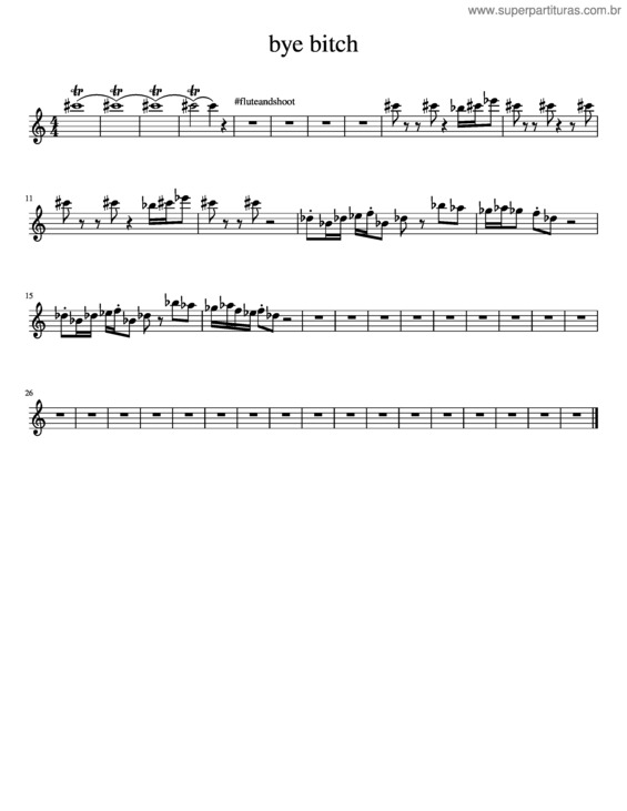 Partitura da música Bye Bitch – Lizzo Flute