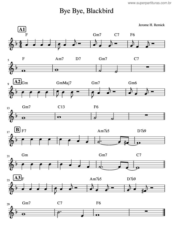 Partitura da música Bye Bye, Blackbird 22