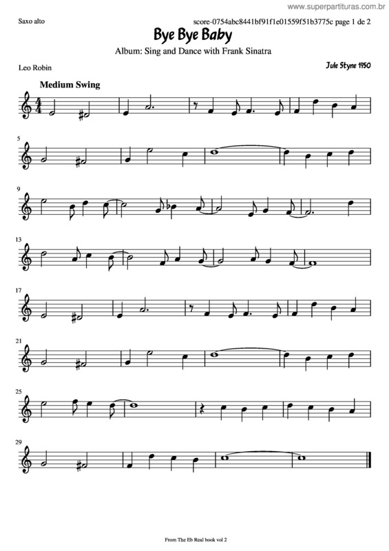 Partitura da música Bye Bye Baby v.3