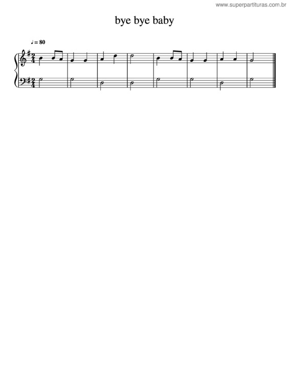 Partitura da música Bye Bye Baby v.4