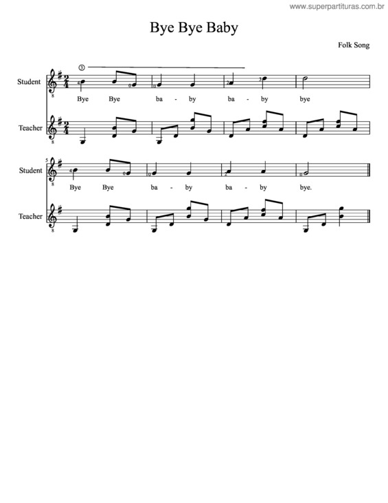 Partitura da música Bye Bye Baby