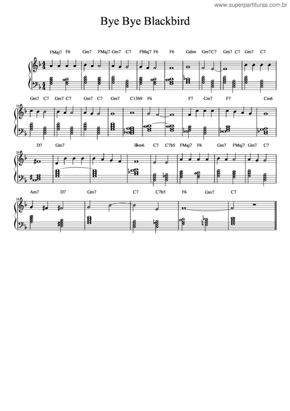 Partitura da música Bye Bye Blackbird v.11