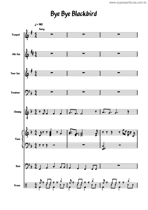 Partitura da música Bye Bye Blackbird v.17