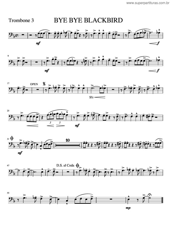 Partitura da música Bye Bye Blackbird v.19