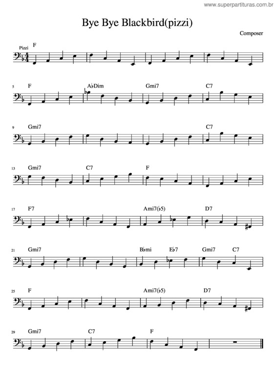 Partitura da música Bye Bye Blackbird v.20