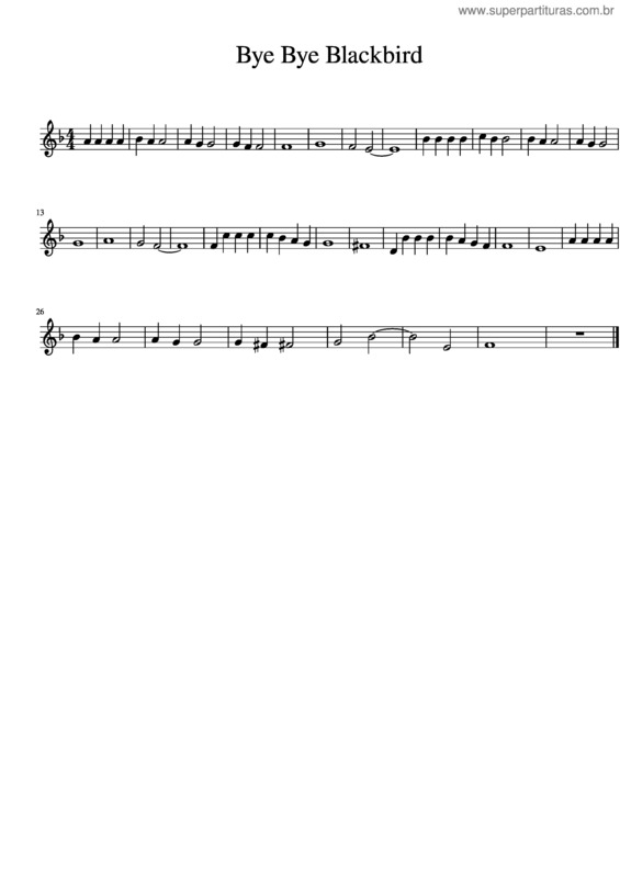 Partitura da música Bye Bye Blackbird v.21