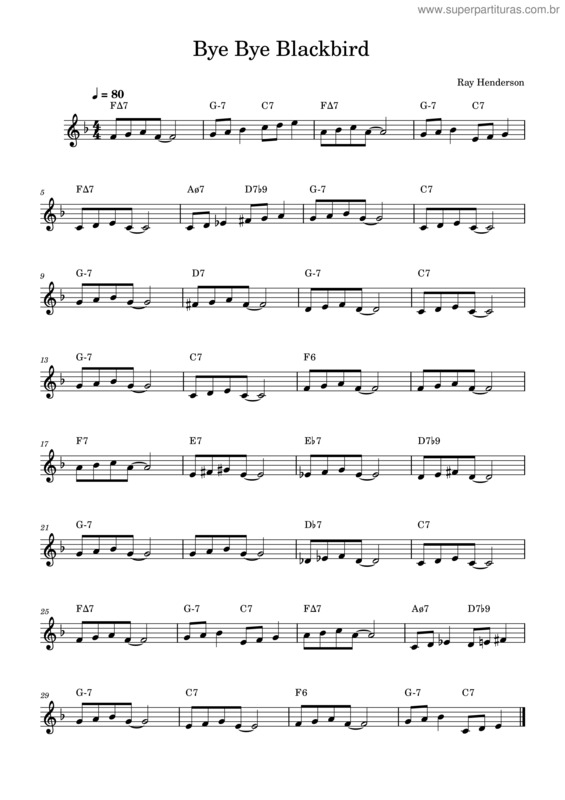 Partitura da música Bye Bye Blackbird v.22