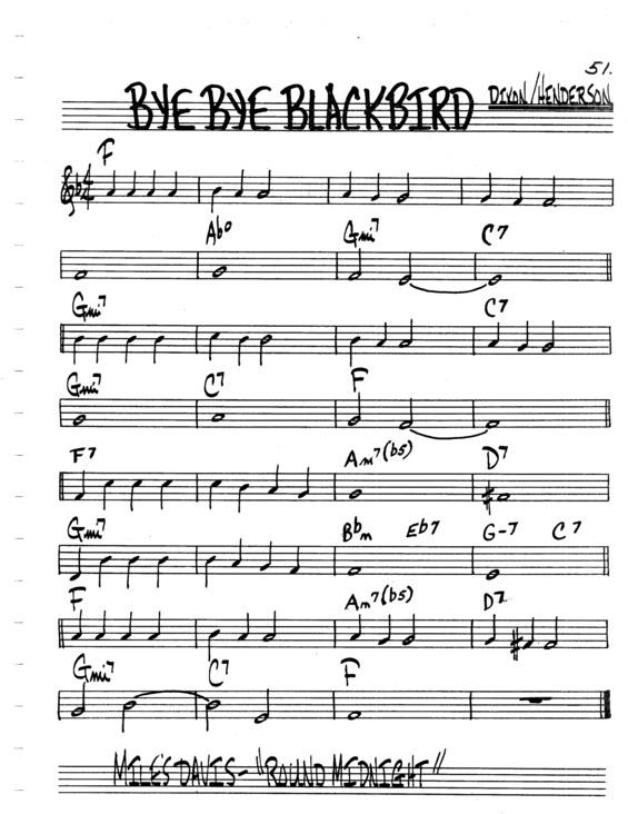 Partitura da música Bye Bye Blackbird v.5
