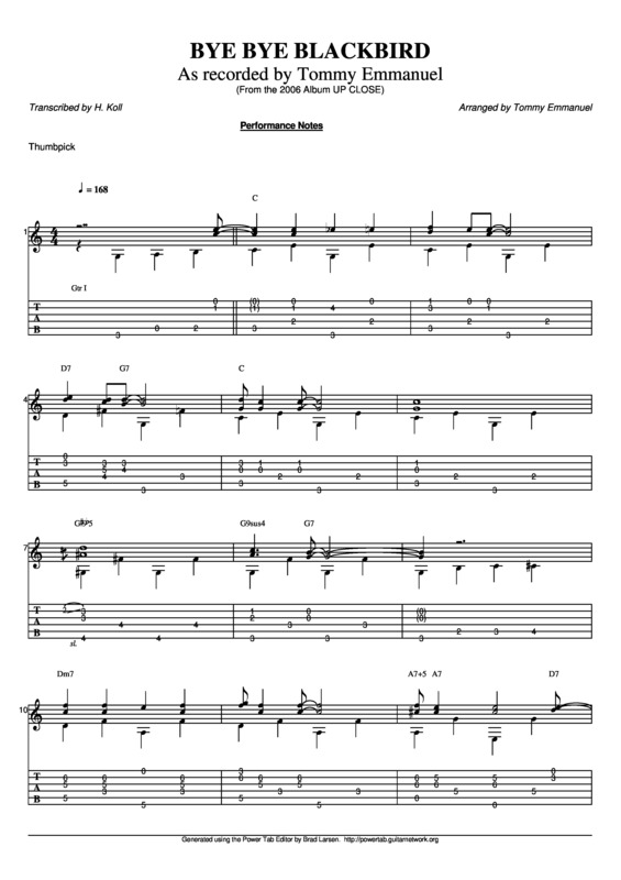 Partitura da música Bye Bye Blackbird v.9