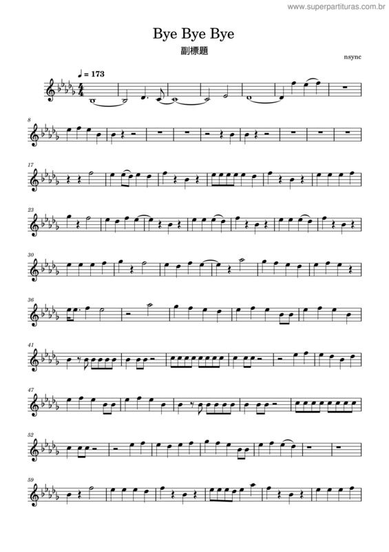 Partitura da música Bye Bye Bye v.10